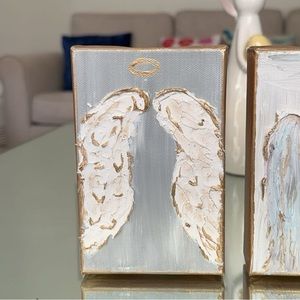 Angel wings texture canvas art